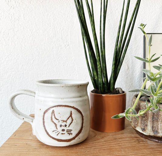 Cat and Mouse Pottery Mug