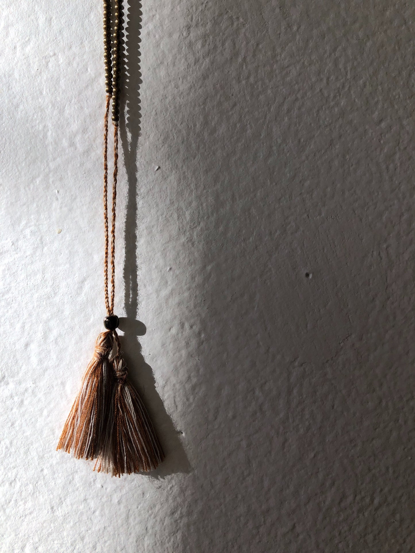 Handmade Glass Beaded Silk Tassel Necklace