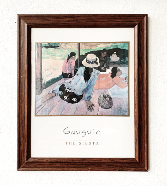 Vintage Framed Gaugin Art Print ‘The Siesta’