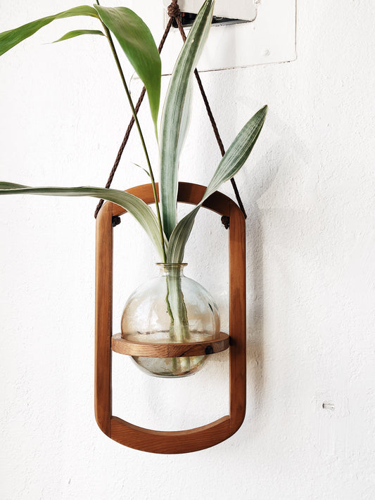 Vintage Mid Century Teak Plant Hanger