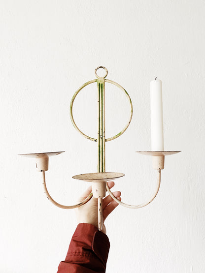 Vintage Iron Candelabra Wall Sconce