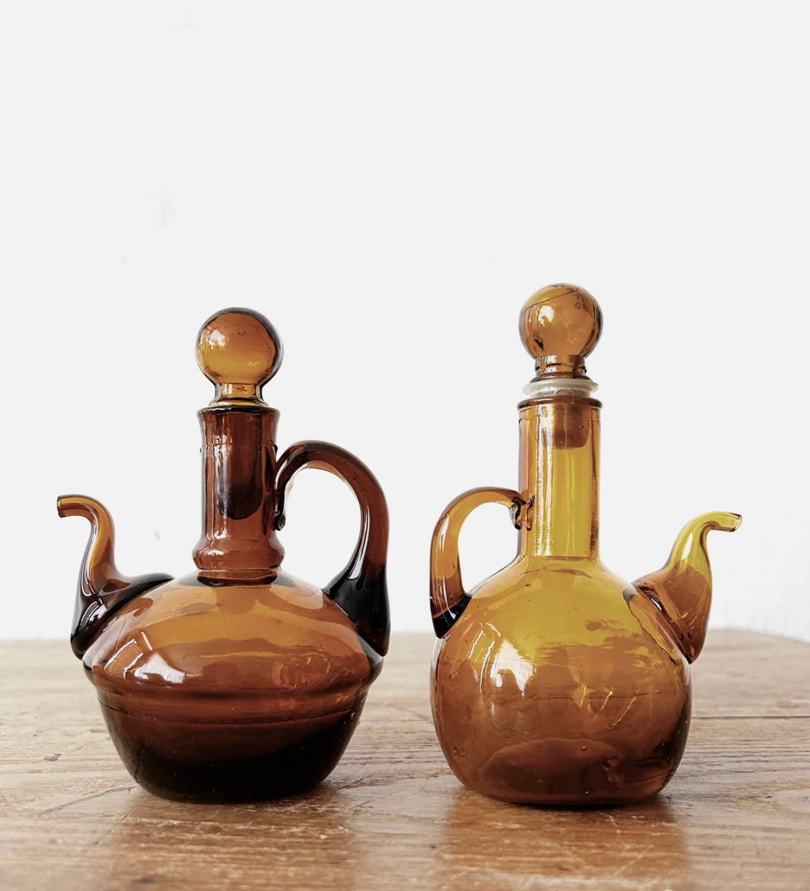Vintage Amber Glass Cruet
