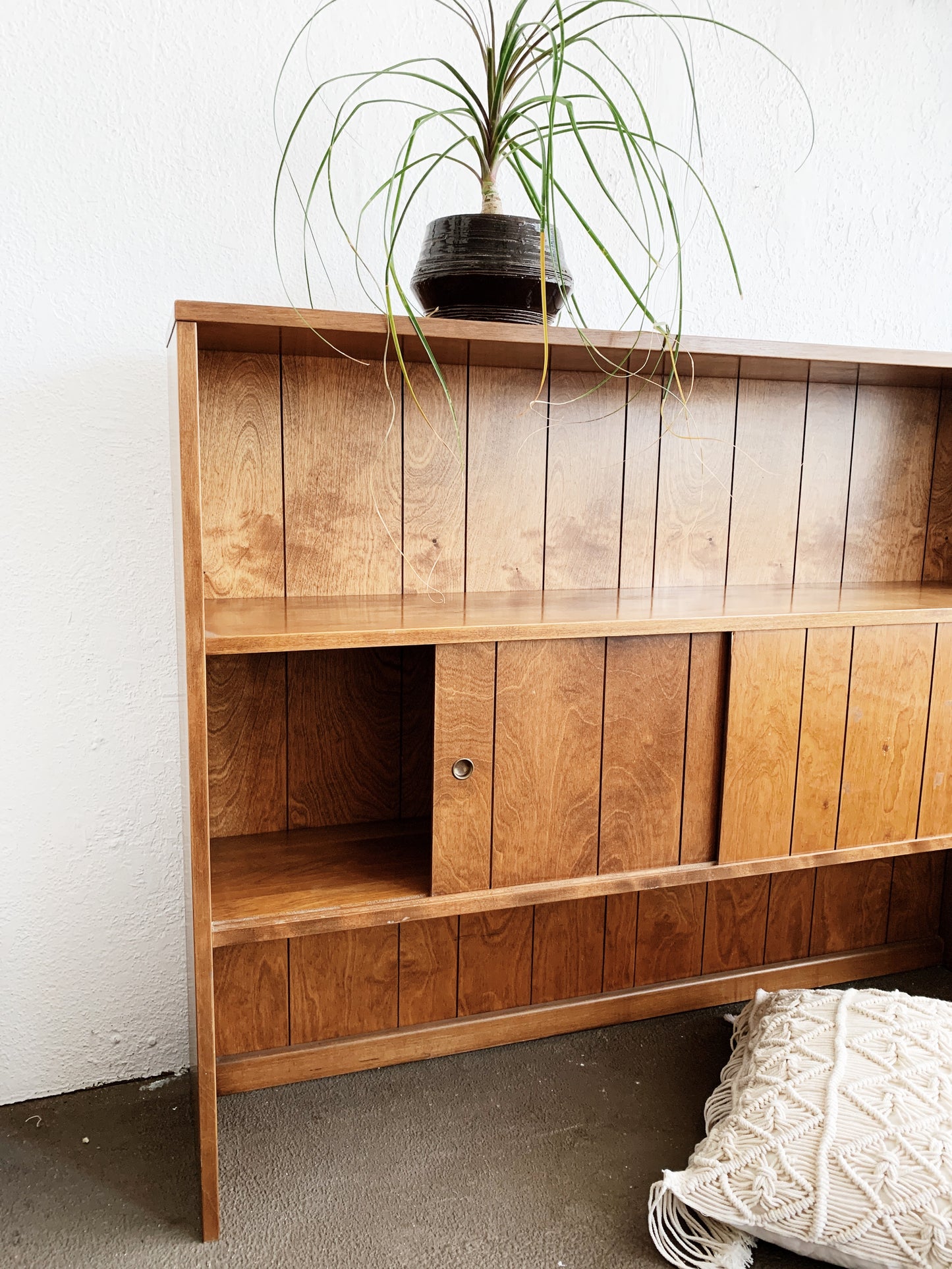 Vintage Wood Console Shelf / Bar