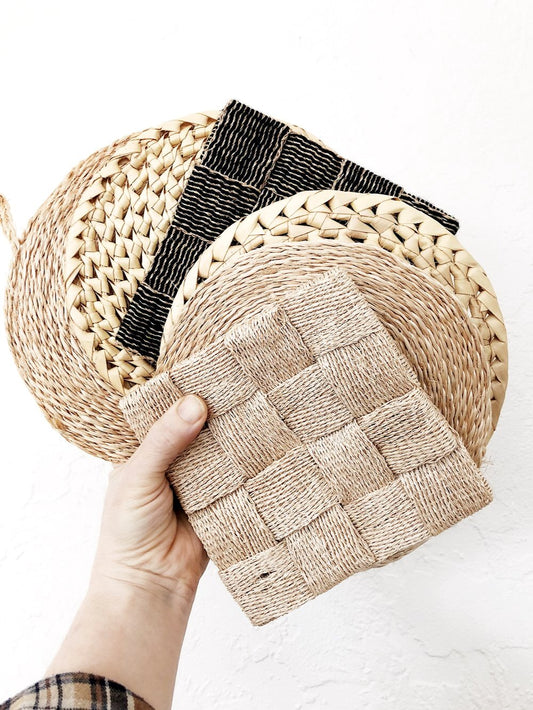 Vintage Woven Trivet Set