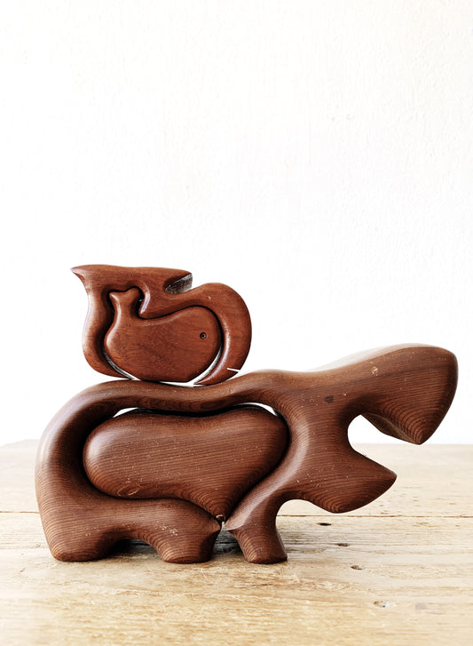 Vintage Handcrafted Redwood Box