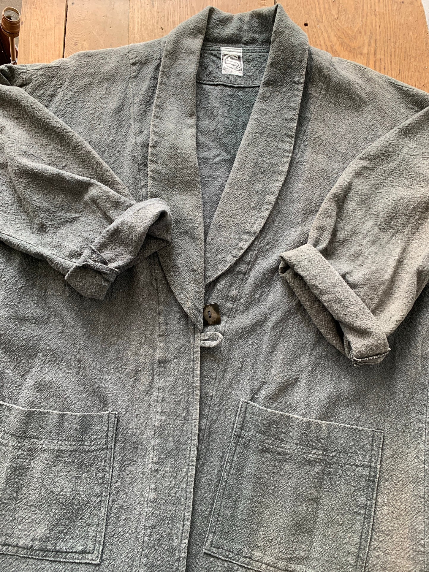 Vintage Hemp Cotton Blend Poet Jacket