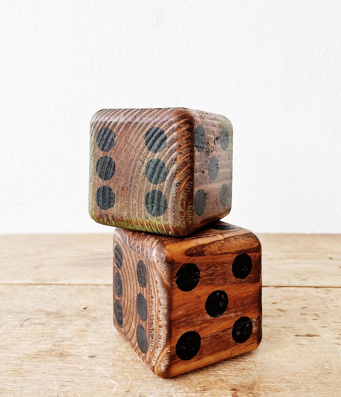 Pair Handmade Folk Art Dice