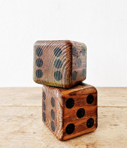 Pair Handmade Folk Art Dice