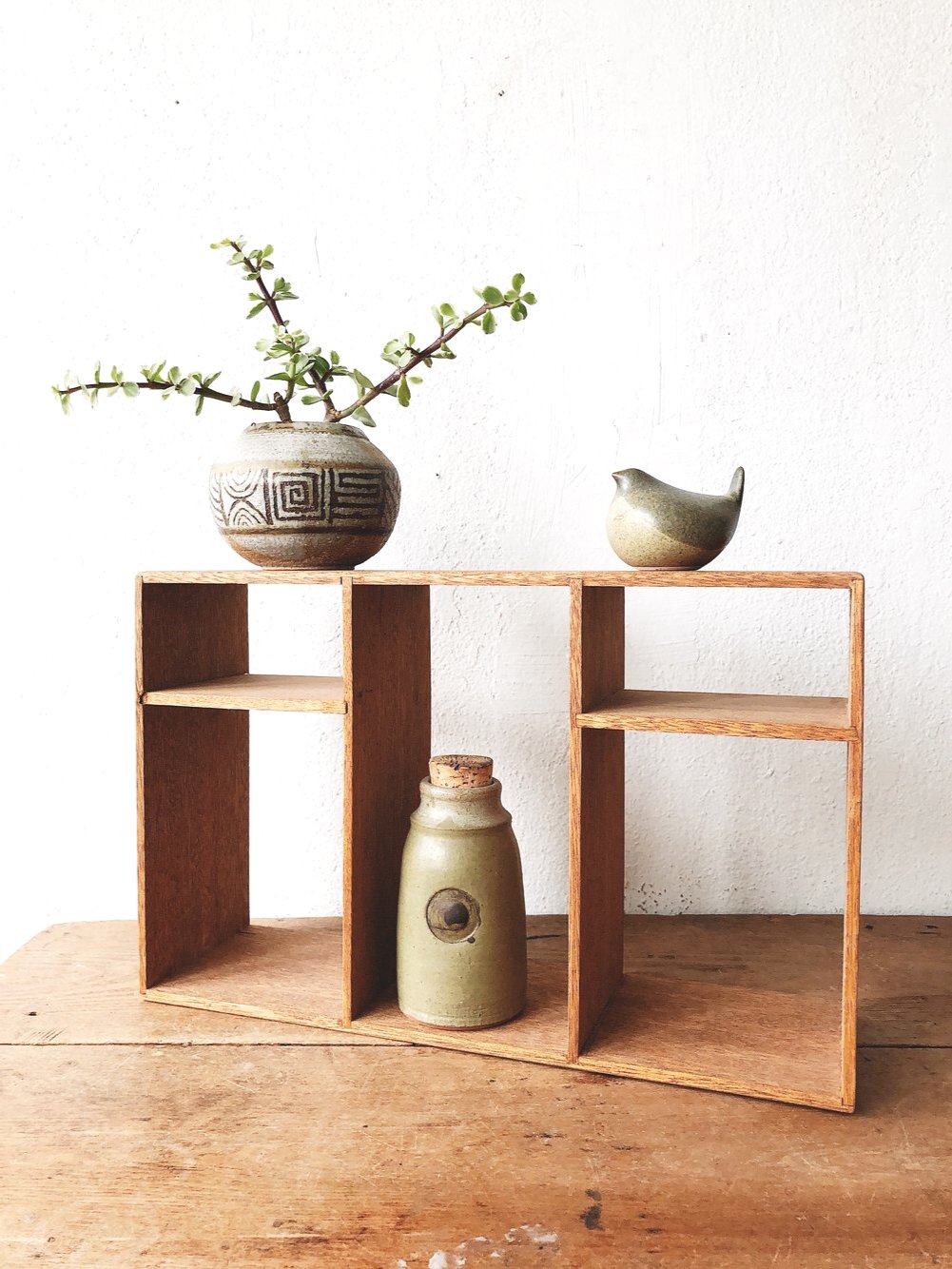 Vintage Divided Cubby Shelf