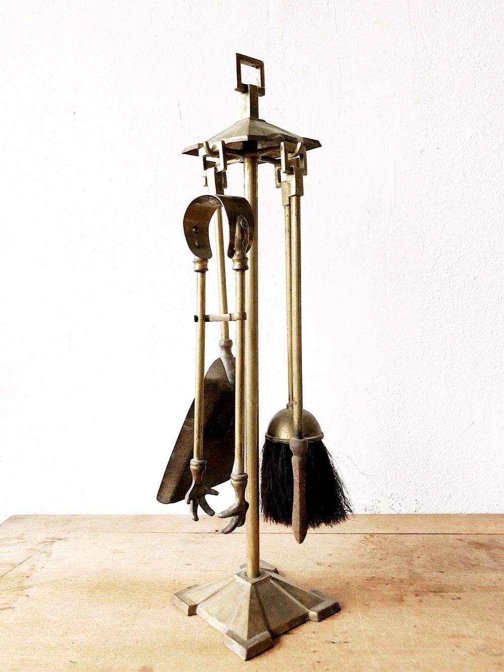Antique Brass Firebox Tool Set