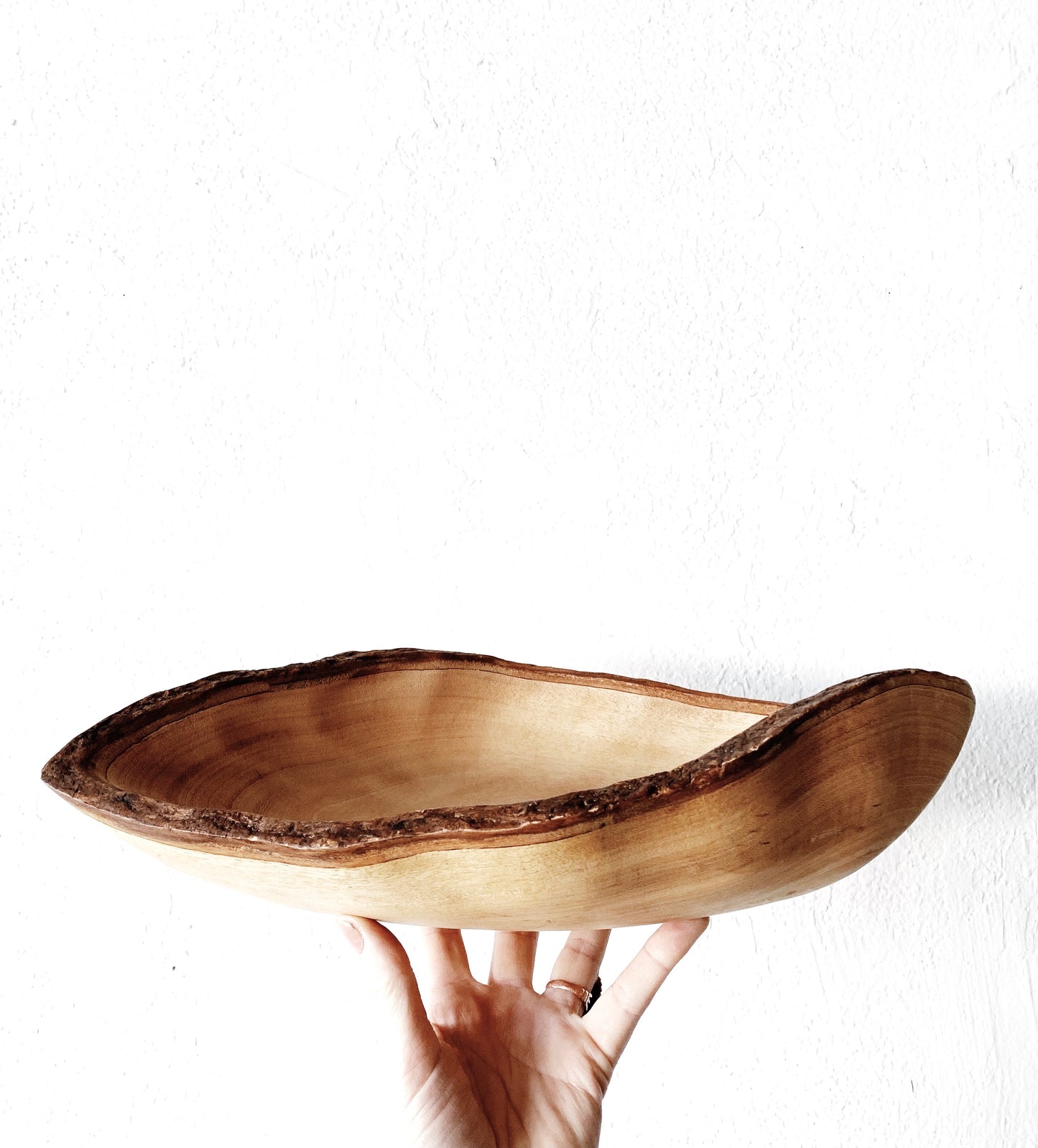 Hand Carved Asymmetrical Live Edge Bowl