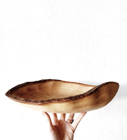 Hand Carved Asymmetrical Live Edge Bowl