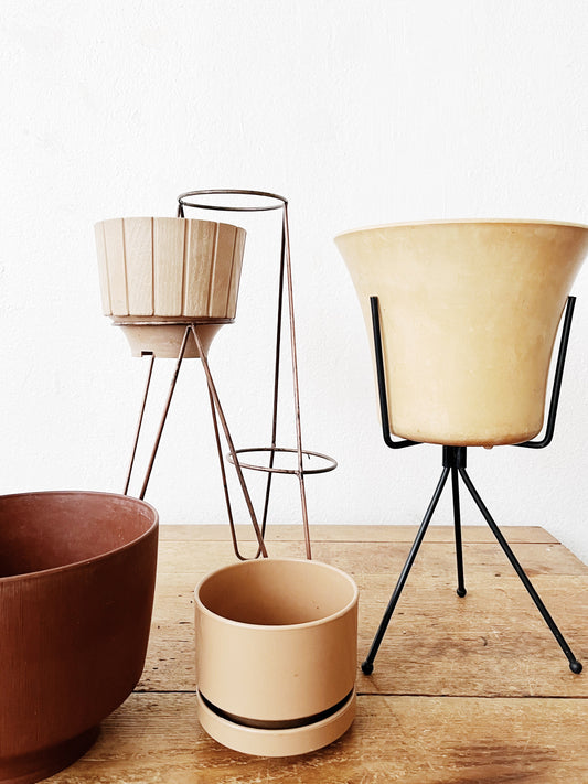 Mid Century Planters and Stands