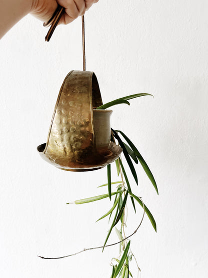 Vintage Hammered Brass Hanger