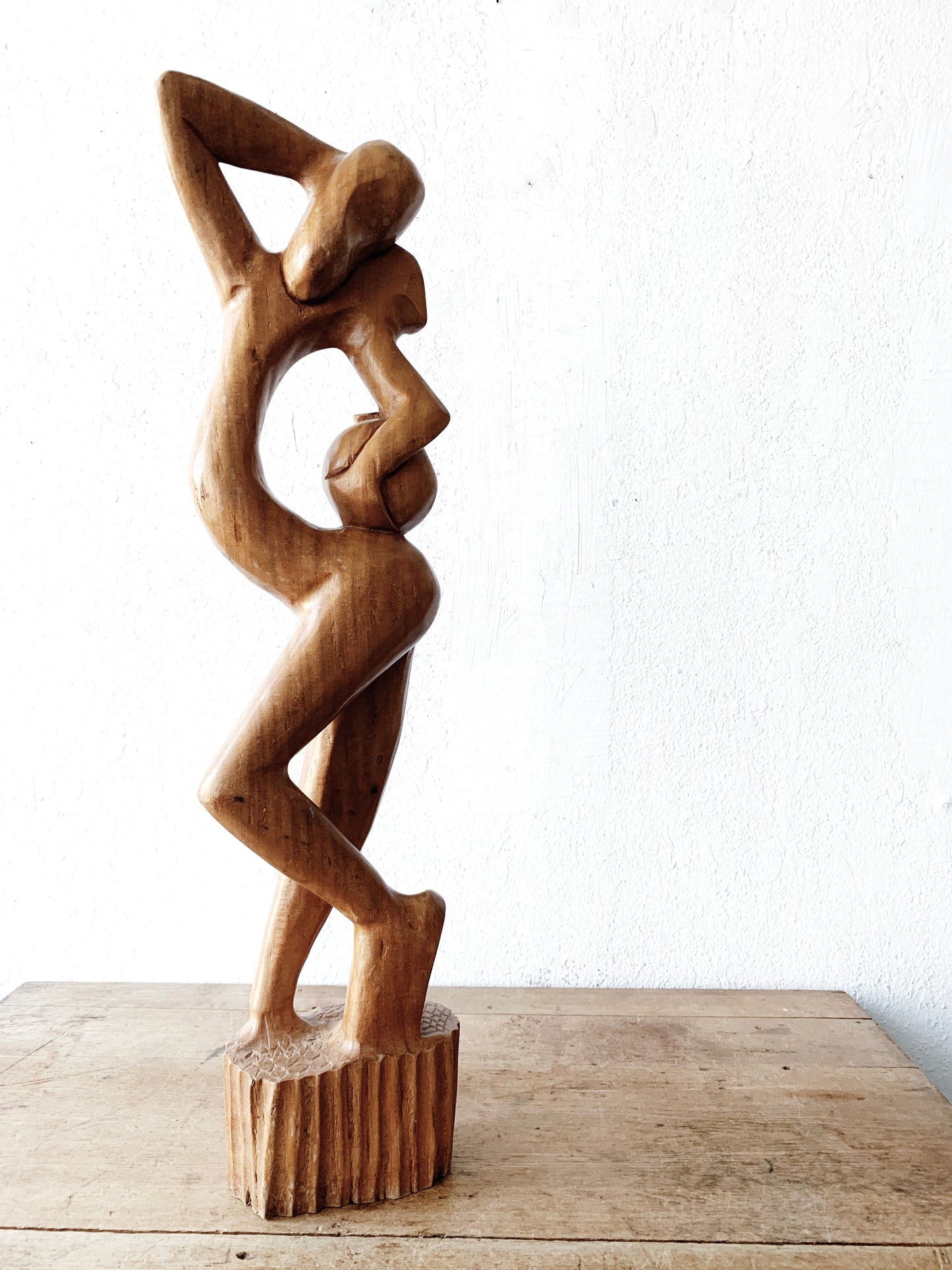 Large Vintage Carved Wood Sculpture