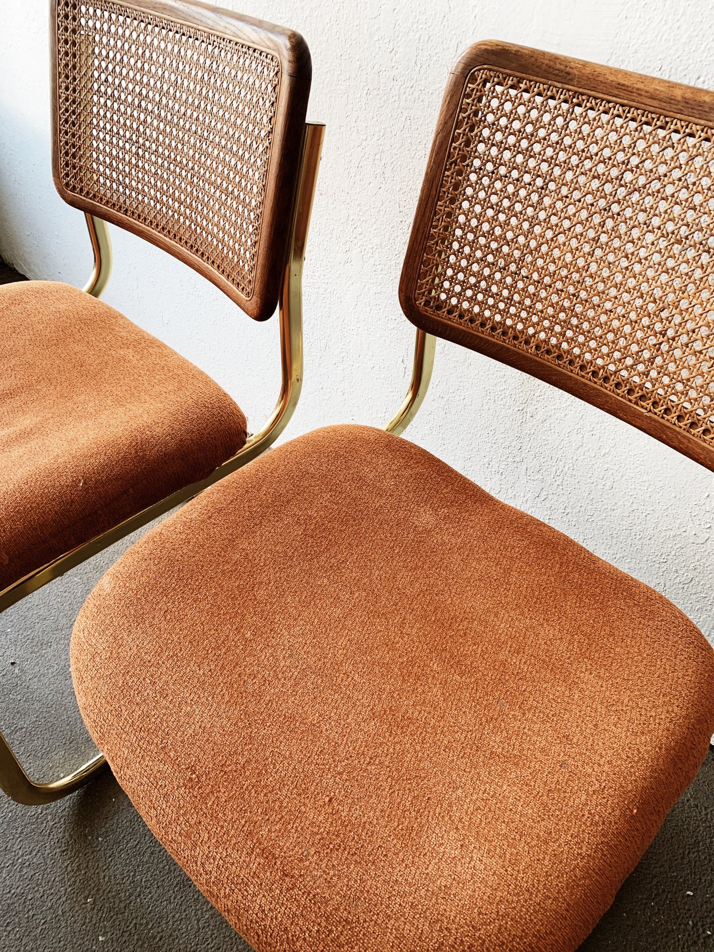 Three Vintage Caned Back Chairs