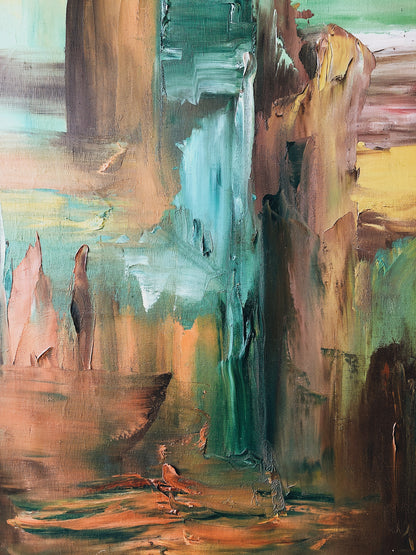 Vintage Mid Century Abstract Oil Painting