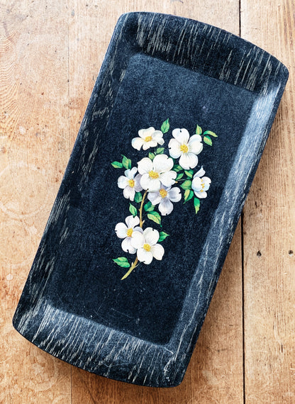 Vintage Hand Painted Dogwood Tray