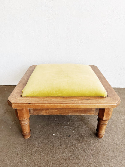 Mid Century Velvet Ottoman