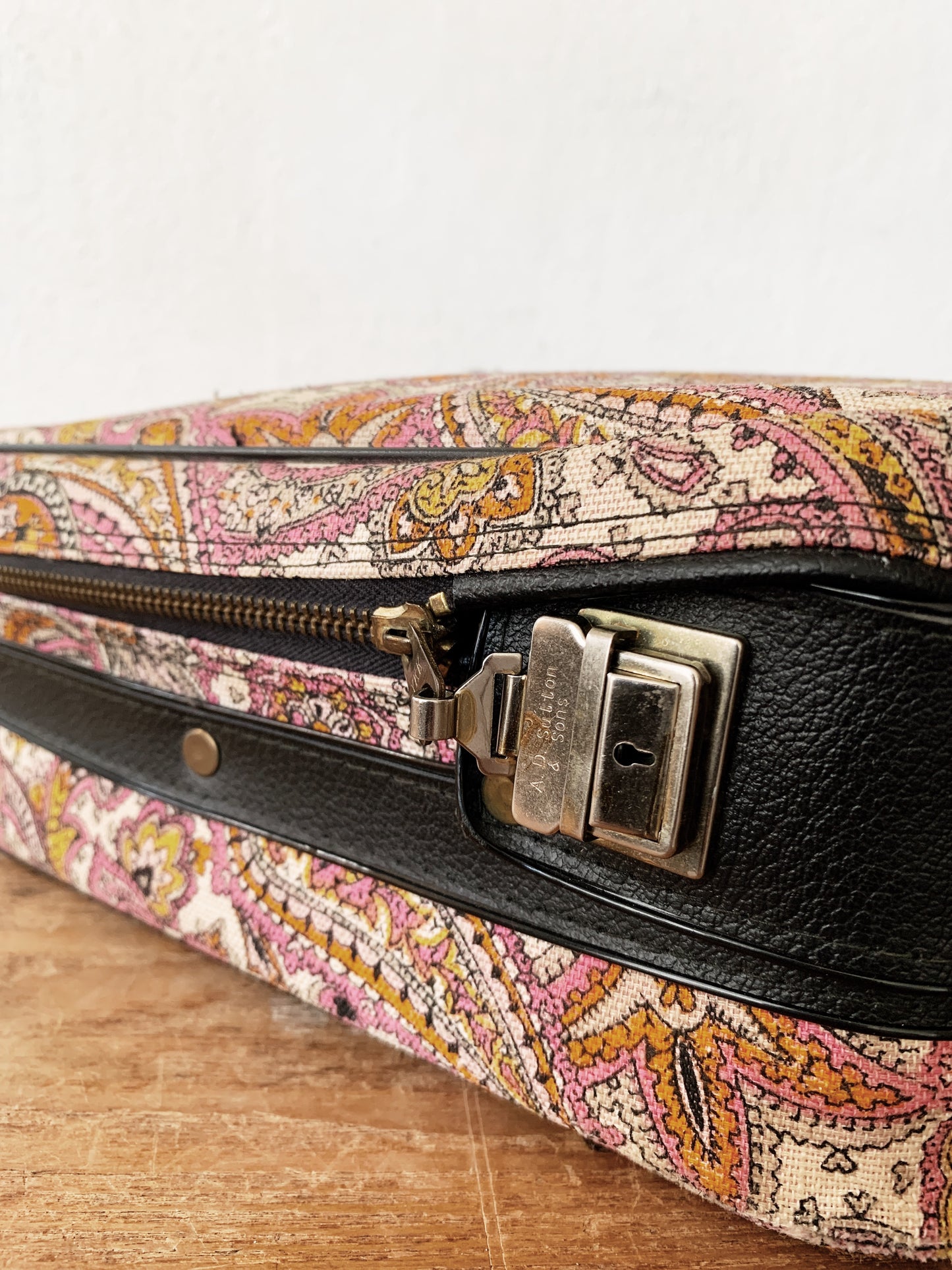 Vintage Paisley Suitcase with Keys