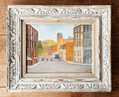 Vintage Original Cityscape Painting