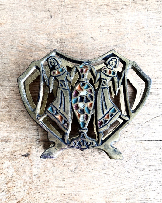 Vintage Flemish Brass Note Holder