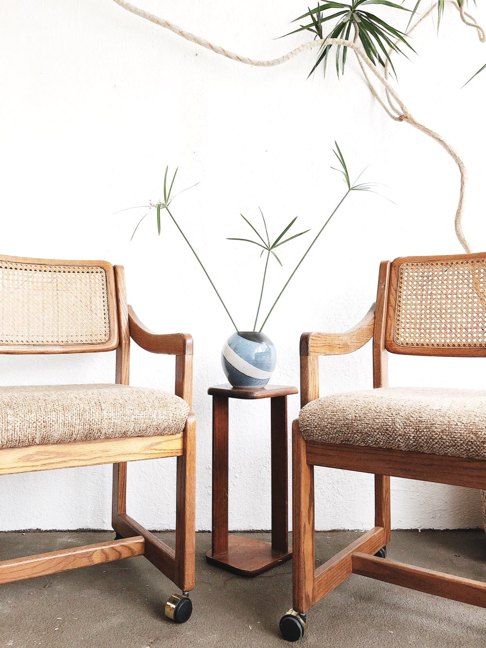 Vintage Rolling Cane Back Chair