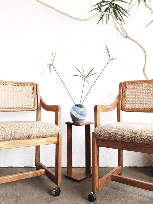 Vintage Rolling Cane Back Chair