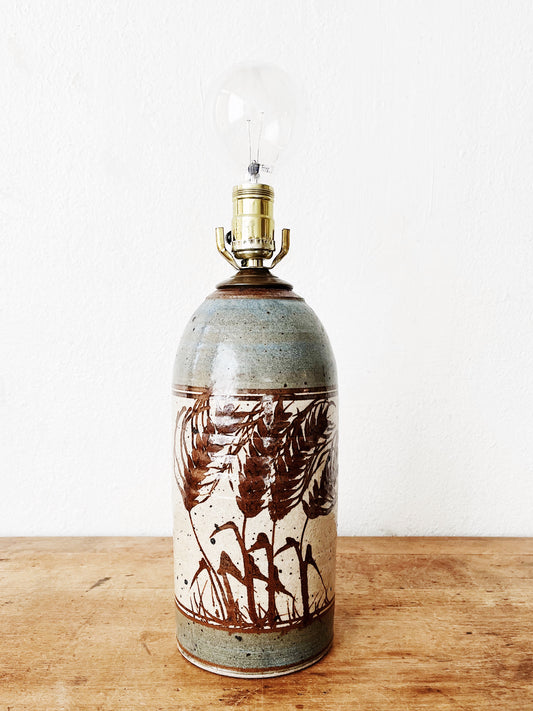 Vintage 1970s Pottery Lamp