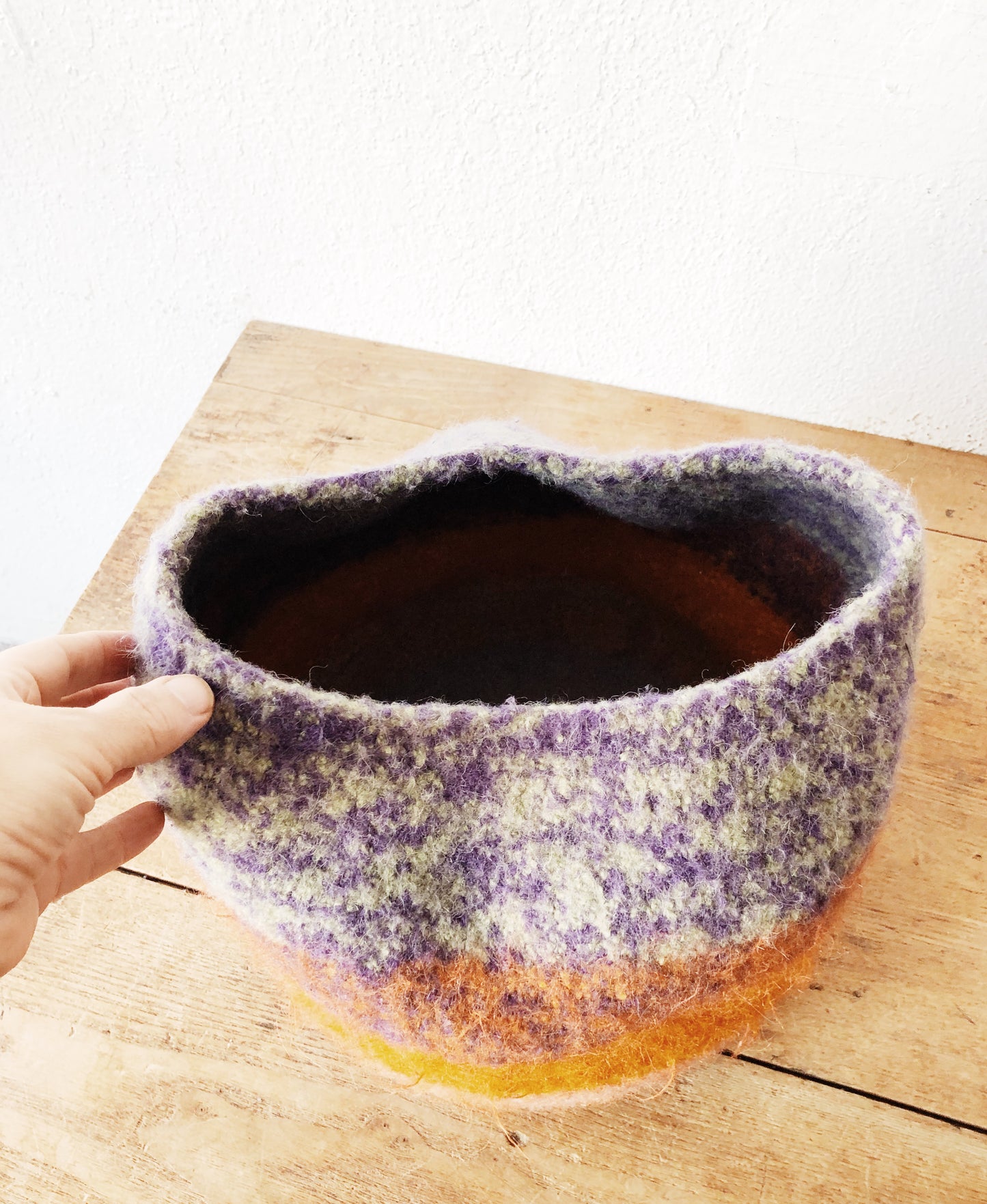 Handmade Felted Wool Bucket