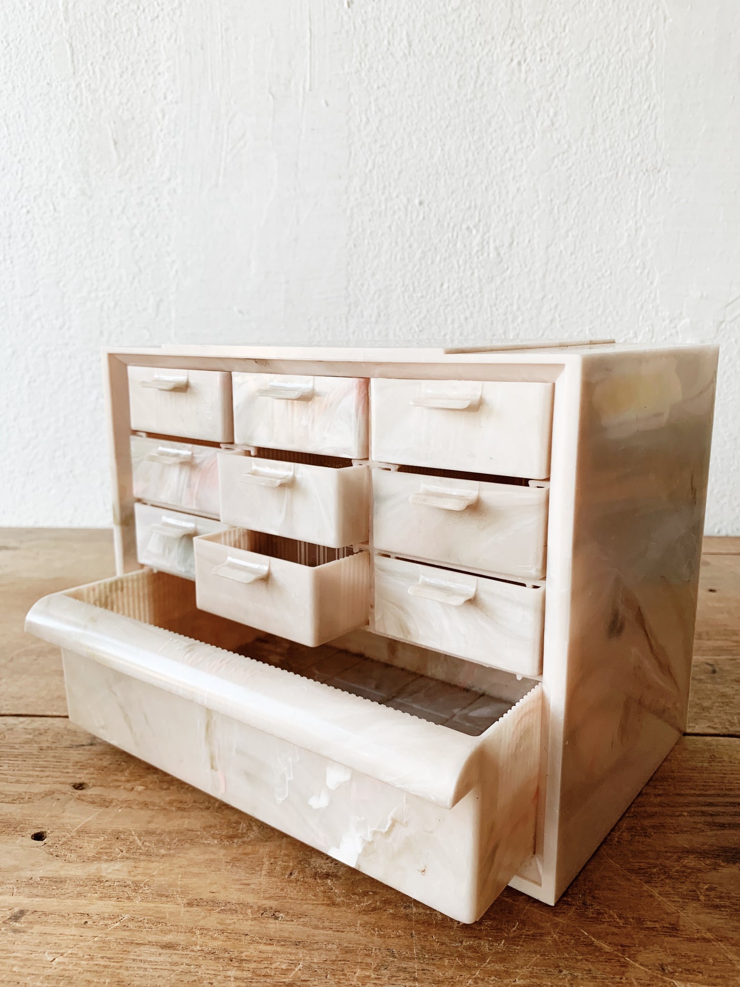 Mid Century Pink Marbleized Caddy