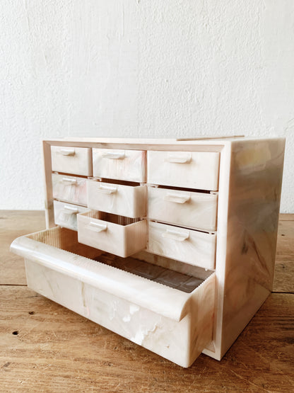 Mid Century Pink Marbleized Caddy