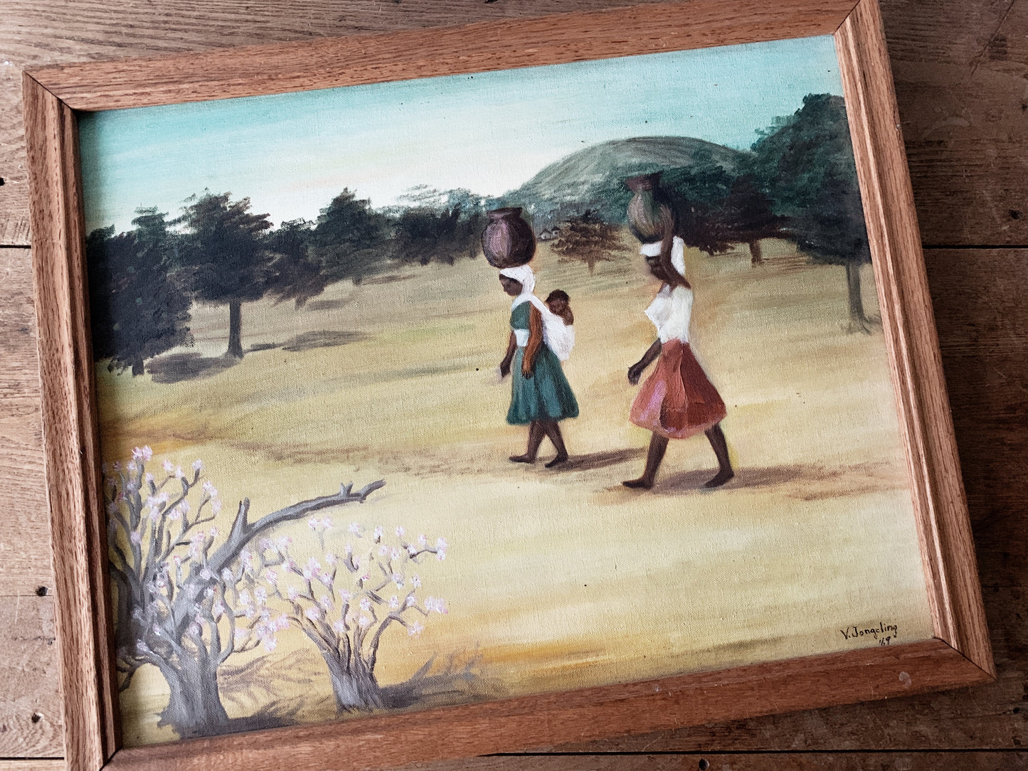 Original Vintage Painting Water Bearers of Rhodesia