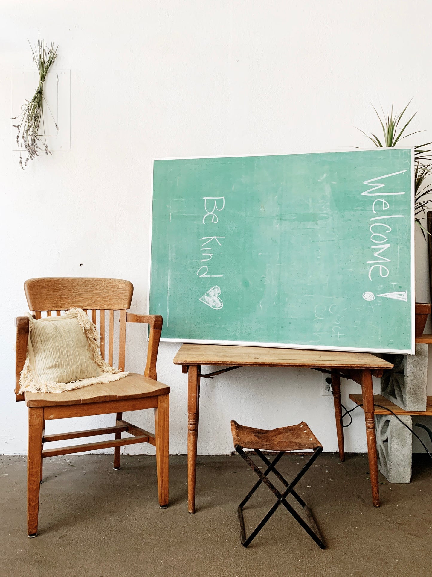 Large Vintage Industrial Chalkboard