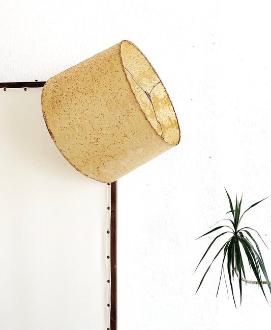 Vintage Lampshade with Brass Harp and Finial
