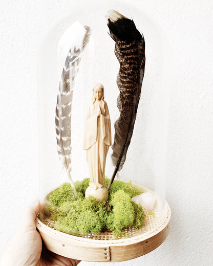 Large Glass Cloche Terrarium Assemblage