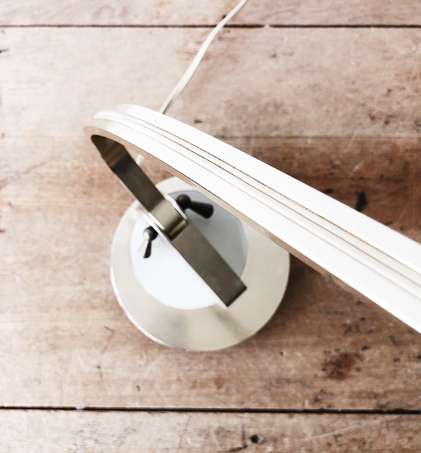 Vintage Brass and Enamel Lamp