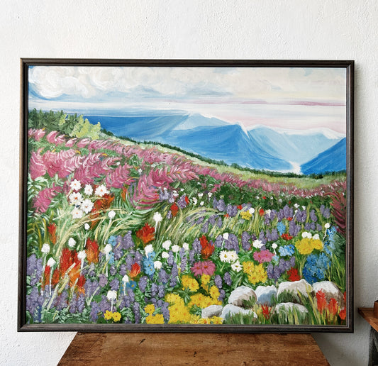 Large Original Vintage Framed Painting
