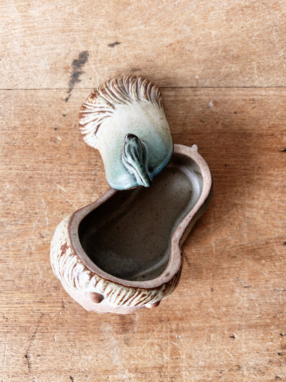 Vintage Lion Pottery Box