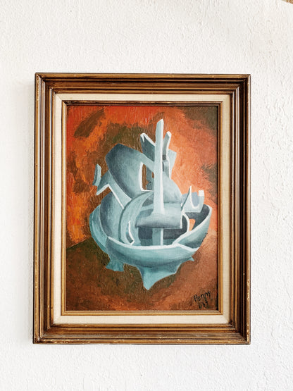 Mid Century Framed Oil Painting