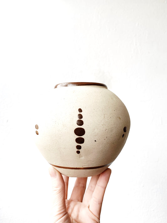 Vintage Hand Painted Mexican Clay Vase