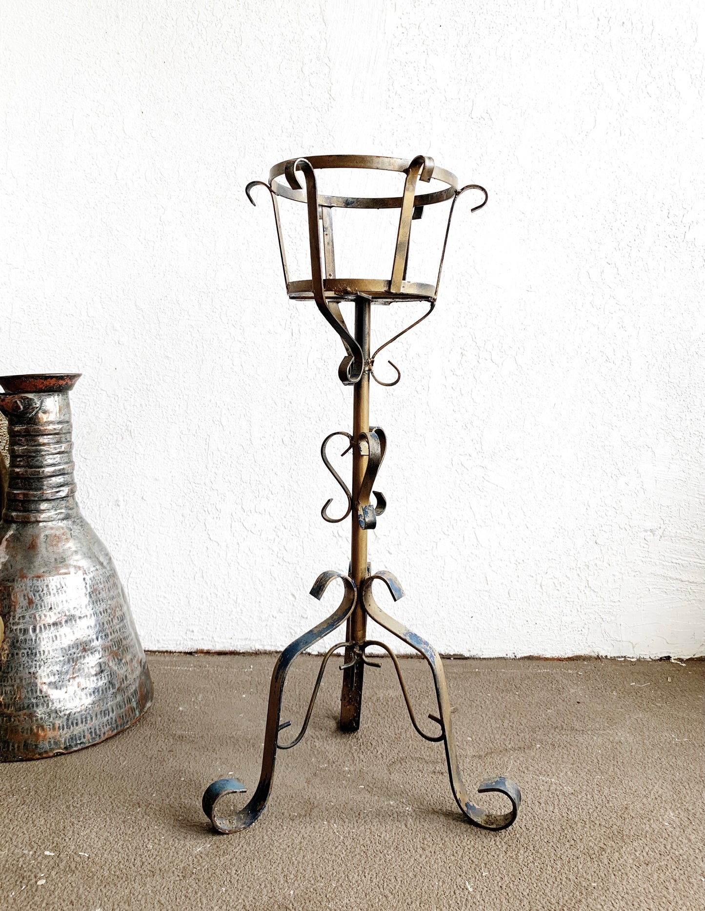 Mid Century Iron Plant Stand