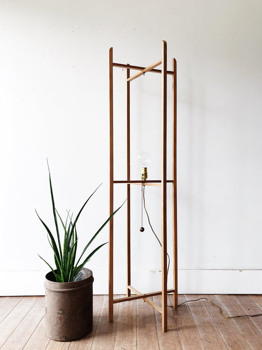 Unique Handmade Minimal Wood Floor Lamp