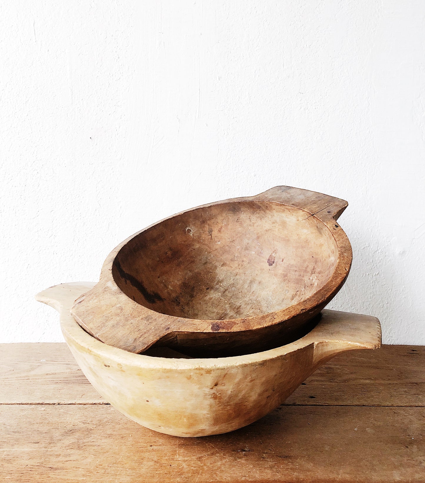 Antique Dough Bowl with Handles