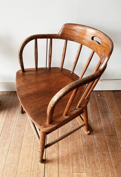 Vintage Oak Captains Chair
