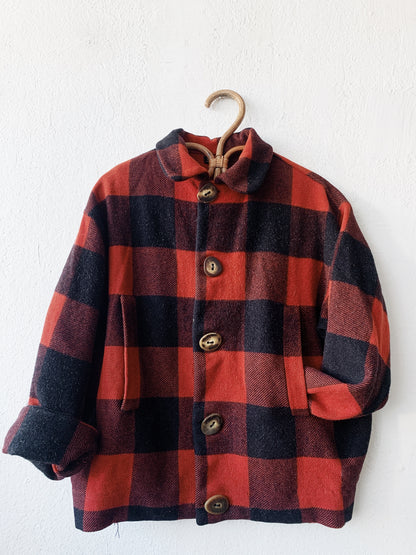 Vintage Wool Buffalo Plaid Jacket