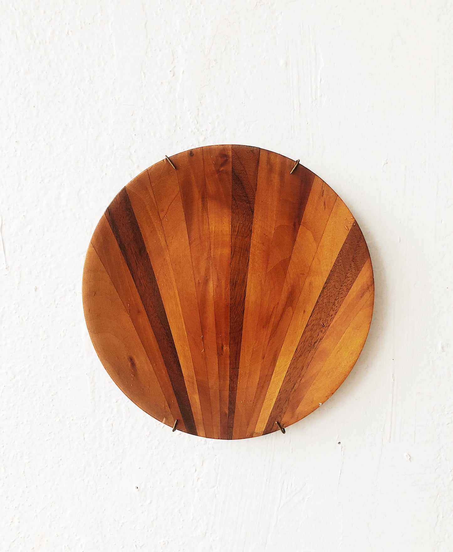 Vintage Sunburst Wood Plate