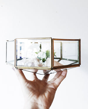 Vintage Octagonal Glass Terrarium