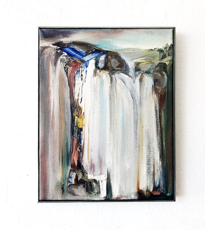 Original Vintage Waterfall Oil Painting