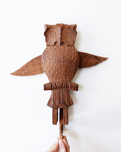 Wooden Folk Owl Hook